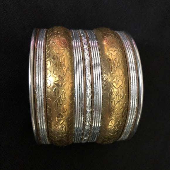 Gold and Silver Cuff Bracelet - Picture 3 of 4